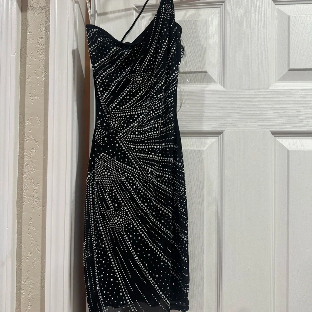 Windsor Black Dress with Silver Accents - Picture 2 of 3